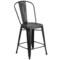 Merrick Lane Sabine Metal Indoor-Outdoor Counter Stool with Vertical Slat Back and Integrated Footrest